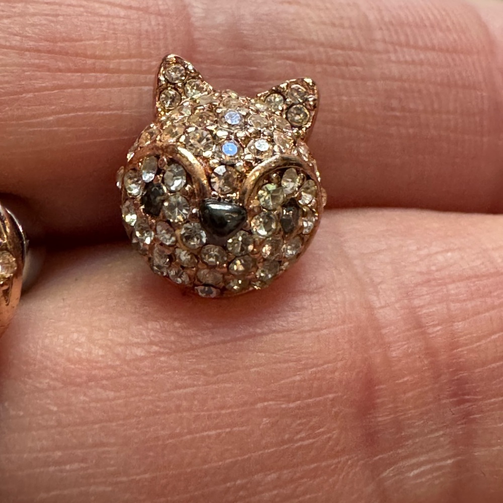 Fossil Gold Fox Crystal Earrings